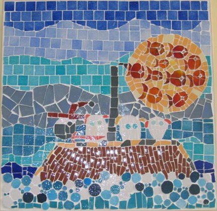 Ecriture et mosaique école Ambroise Thomas