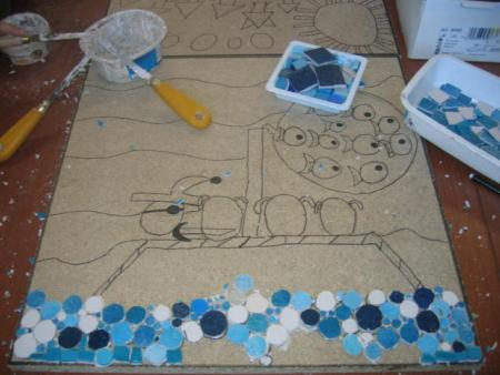 Ecriture et mosaique école Ambroise Thomas