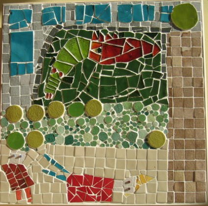 Ecriture et mosaique école Ambroise Thomas